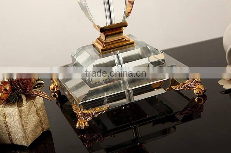 Four heads clear crystal table lamp with lampshade