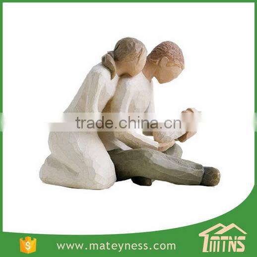 Handmade painted decorative poly resin willow tree figurines