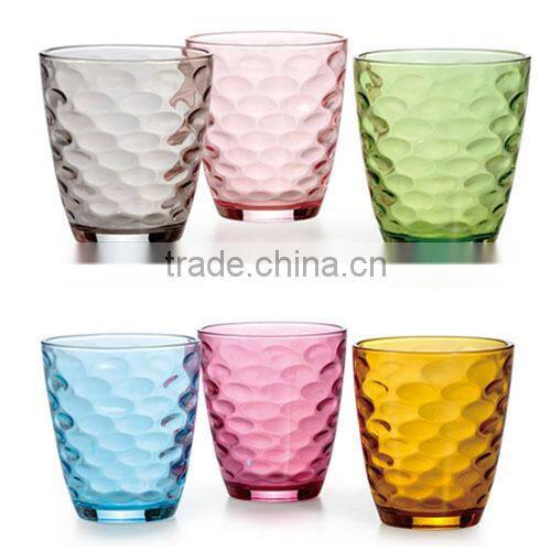6pcs drinking water glass with colors on bottom
