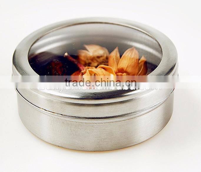 Stainless Steel Spice Tin Cans Tins Containers with Clear Deep Window