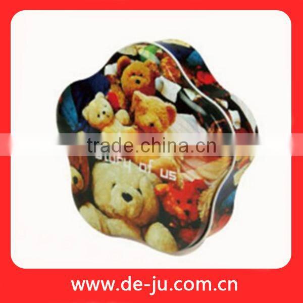 Classic Picture Printing Rectangular Lockable Box Tin