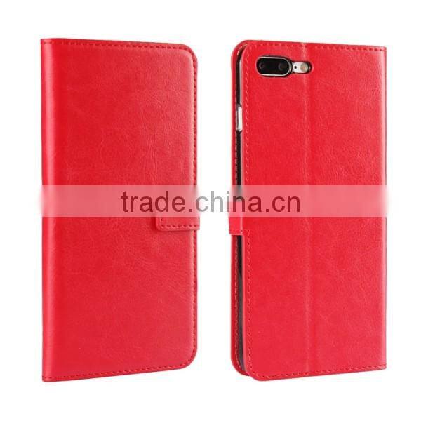 Crazy horse pattern PU leather wallet flip phone Case for iPhone 7 plus