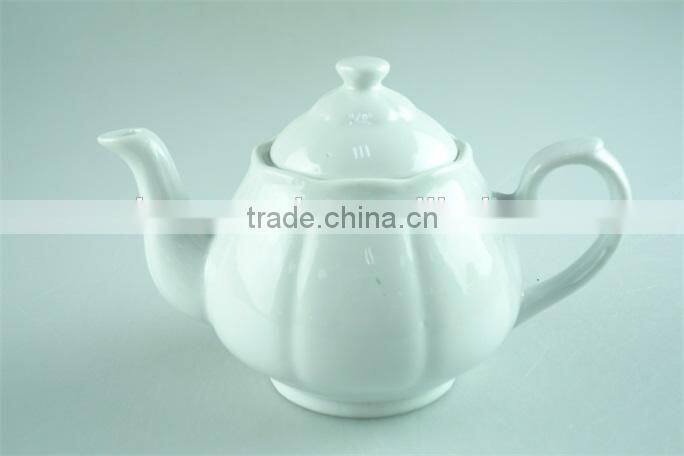 Elegant white pumpkin ceramic teapot with cheap price in stock