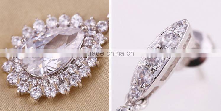 Wholesale Stock Small Order Fashion Women Top Grade Drip Zircon Earrings