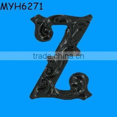 Black resin alphabet letter z crafts