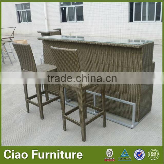 wine bar polyester rattan bar table