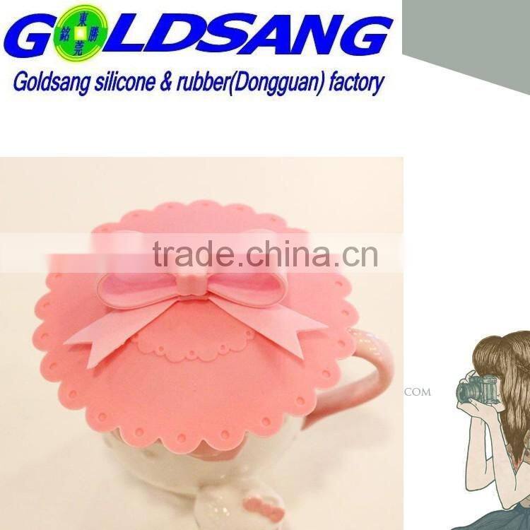 silicone bowknot cup cover heat resistant silicone cup lid
