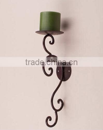 Pair Wrought Iron Metal Sconce Wall Candle Holder