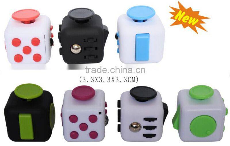 Hot selling plastic magic cube stress relief toy desk fidget cube toy