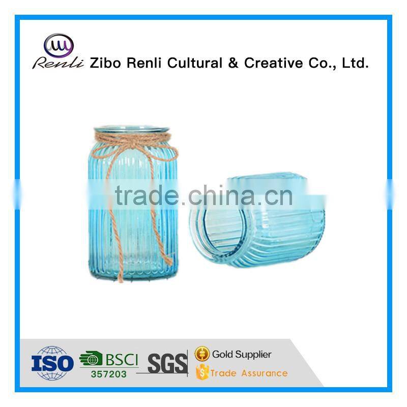 Colored Glass Vase Cylinder Factory Sale with Decoration