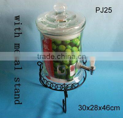 5 L clear glass infusion jar/glass jar with tap and glass lid PJ25 dispenser
