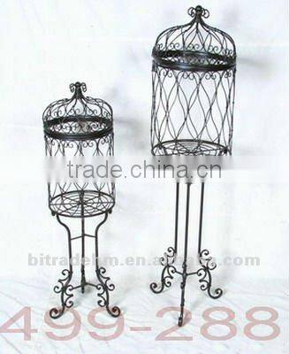 metal birdcage plant holder