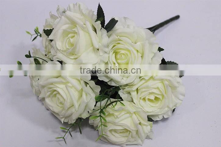 hot sale 9 heads artificial silk flowers,fake rose flowers