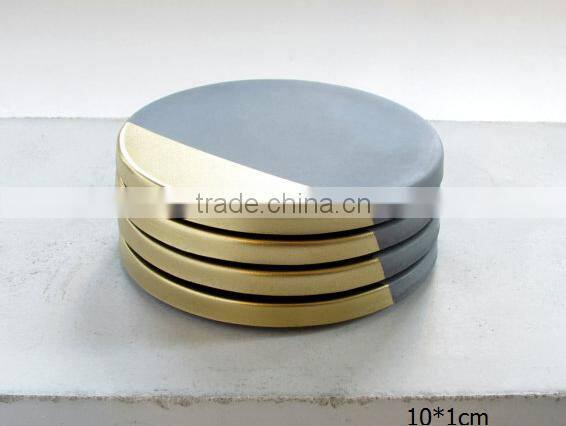 bespoke designs gold dipped concrete coasters