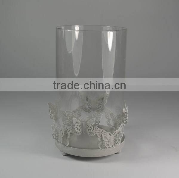 Spring candle holder with glass tube