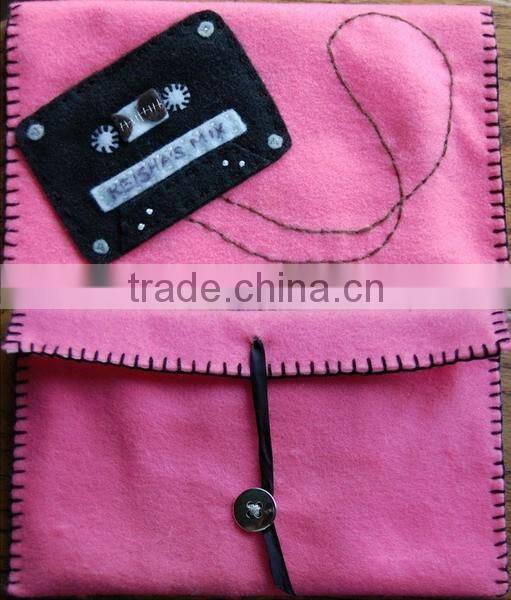 China supplier wholesale polyester passport wallet ticket card purse cotton fabric oem phone case with cassette tape pattern