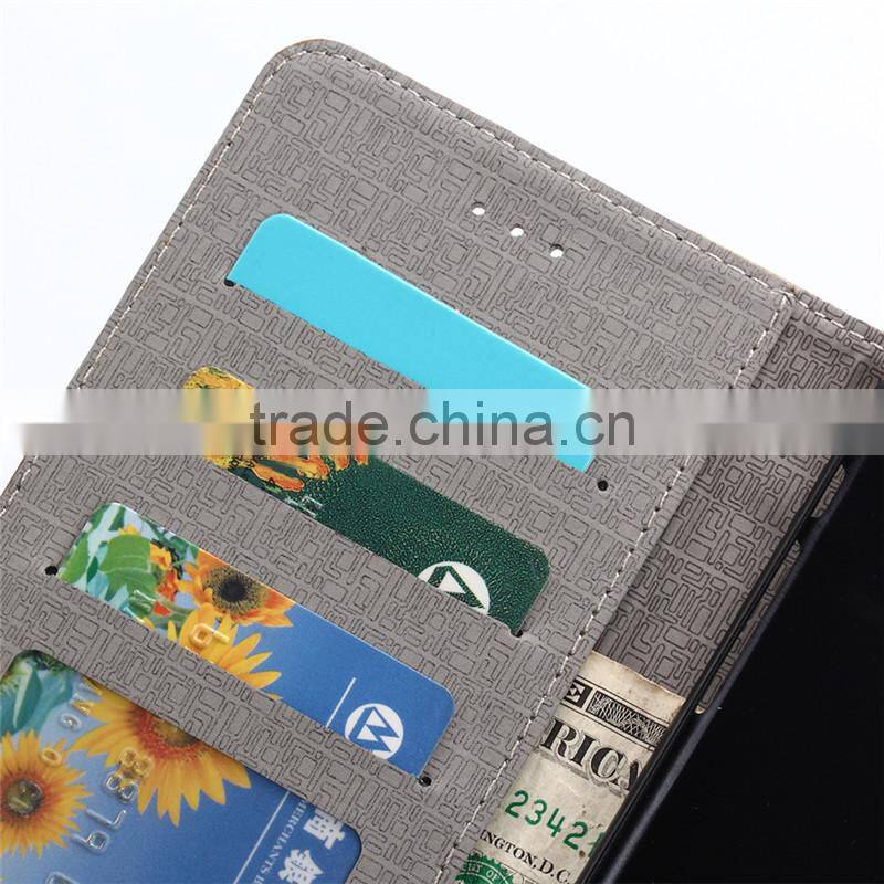 Nature wood grain PU card bumper/pocket cell phone case for Iphone