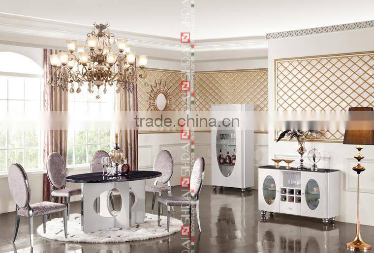 High white gloss with glass wine cabinet LV-W801