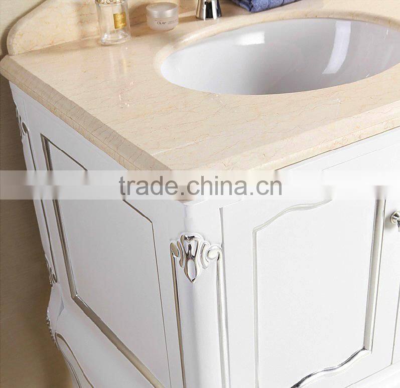 Bisini Lastest Wood Vanity For Bathroom,French Style Bathroom Cabinet Design,White Color Vanities For Bathroom(BF08-4061)