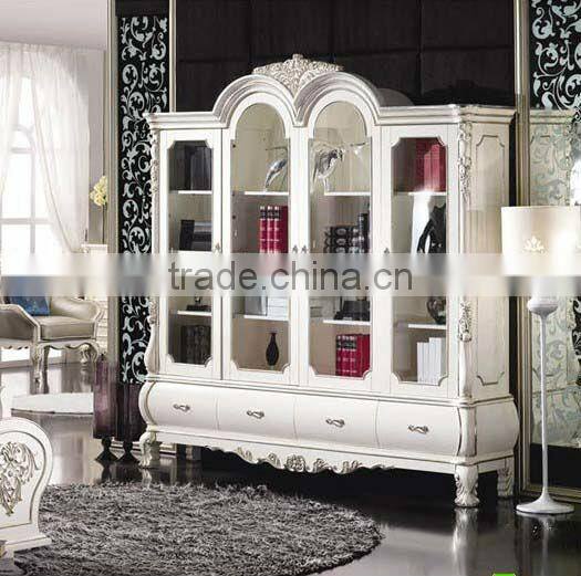 New French Classical Style Office furniture, Best Quality French Style Desk,Elegant Chair,Grand Bookcase(BG600089)