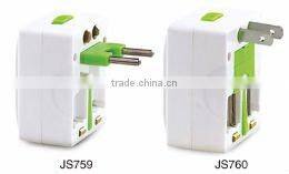 universal travel adapter male and female industrial plug socket 2 round electric pin plug convert to 2 flat