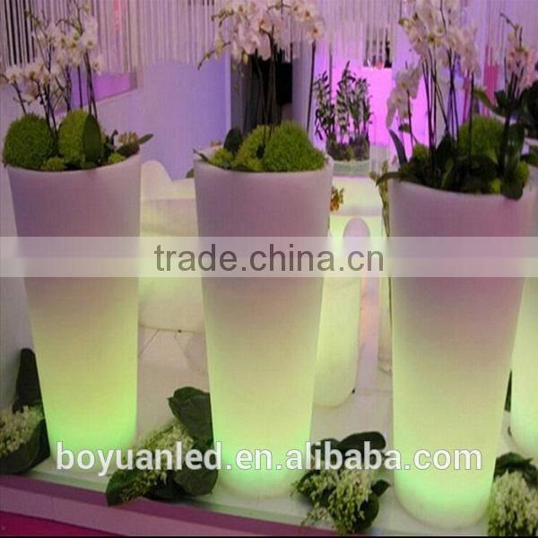 PE plastic LED rechargeable large flower pot, RGB 16 color changing Ice Bucket For Bar Party