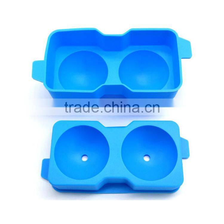 2 cavities silicone ice molds ice sphere ball tray mold