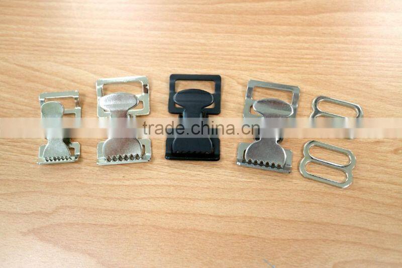 Zinc Alloy Center Bar Buckle with lockable prong, nickel plate, buckle for strap