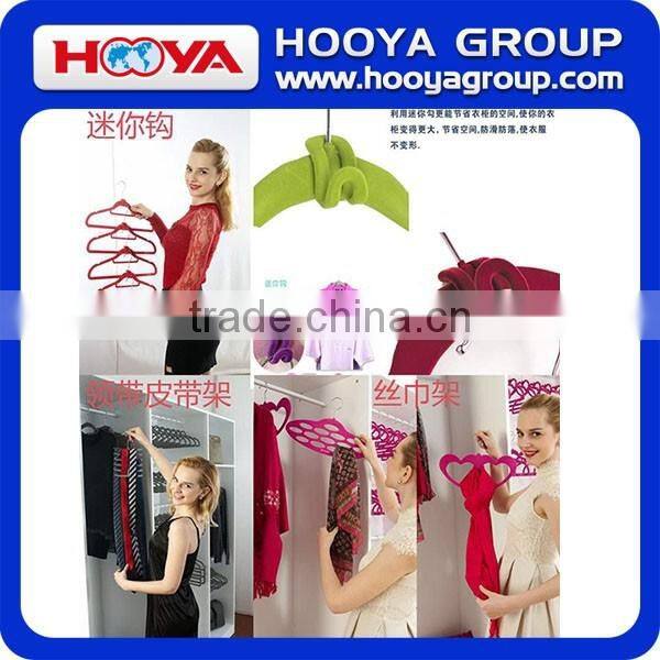 10PACK Candy Colour Plastic Velvet Flocking Clothes Hanger for Famale