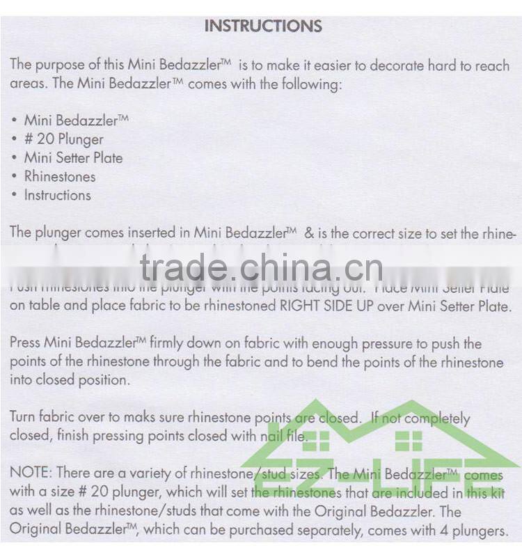Mini bedazzler clothing nail rivet rhinestones DIY setter tool kit