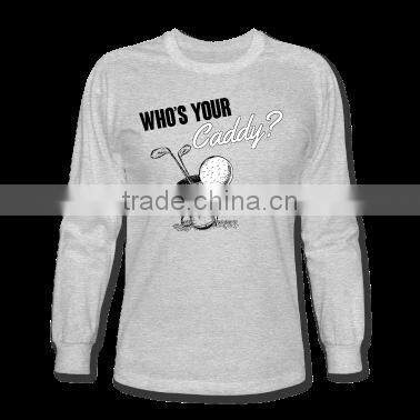 high quality 100% cotton long sleeve golf polo shirt with knit collar