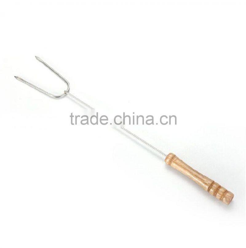 Outdoor Barbeque BBQ Forks Skewers Camping Grill Fire Sticks Eating Tools
