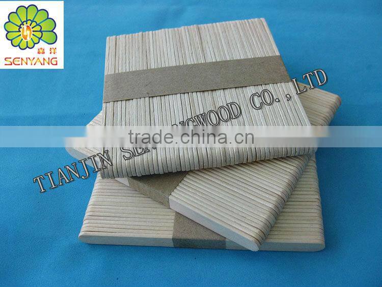 white cello wrapped birch wooden ice cream spoons