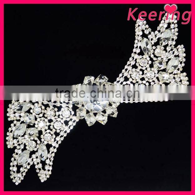 2015 wholesale fancy crystal embellishment rhinestone applique design WRE-171