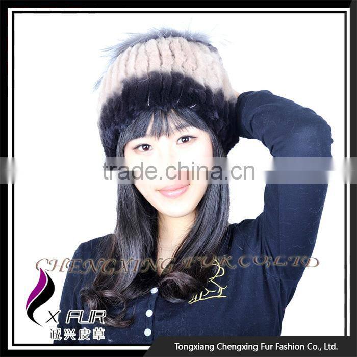 CX-C-121F OEM/ODM New Design Rex Rabbit Fur Headwear Furry Winter Hat