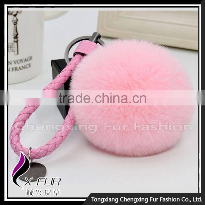 CX-R-24 Genuine Rex Rabbit Fur Mobile Phone Decoration Key Chain