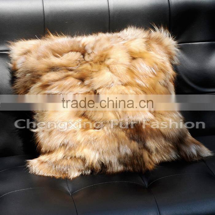 CX-D-33 Genuine Fox Fur Floor Cushion Covers/ Pillow case