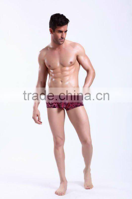 Wholesale leopard boxer for men manufacturer brand underwear nylon mens boxer short panties