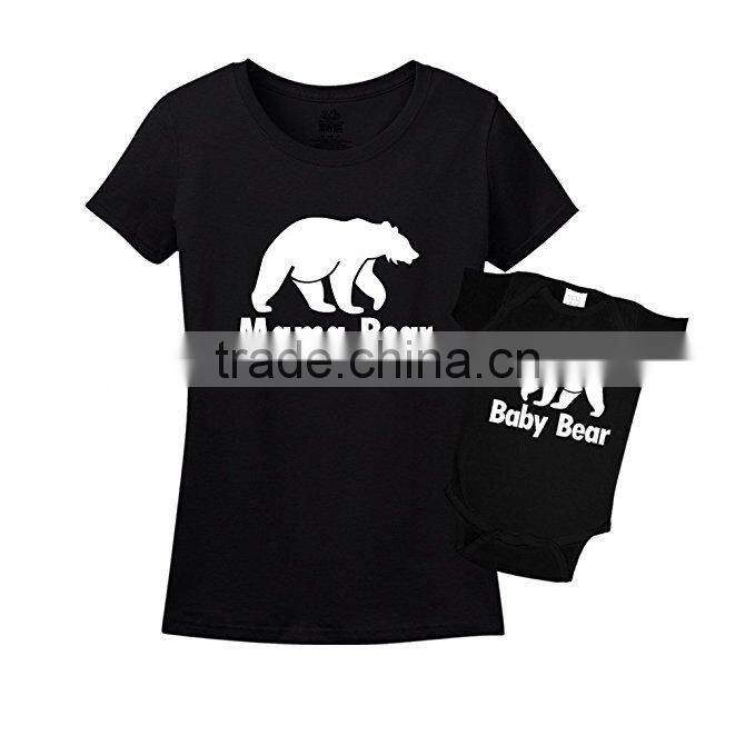 mommy and me t shirts custom printing 100% organic cotton t-shirts bodysuit wholesale