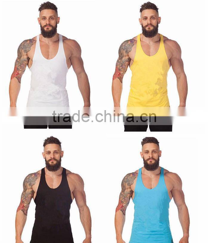 Soft cotton custom gym singlet tank top for men custom gym singlet plain tank top