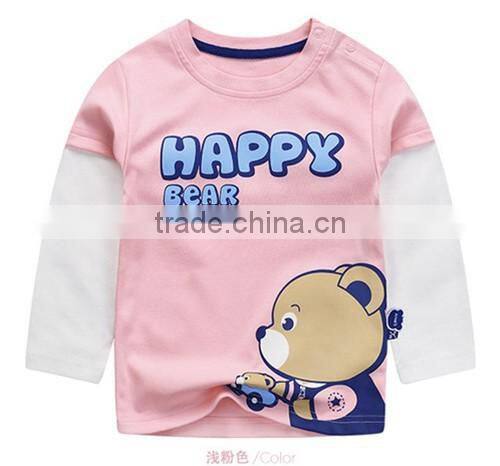 2017 good sale high quality long sleeve t-shirt for kids
