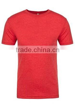 2016 New Fashion Custom Made Short Sleeve Triblend T Shirt 50% polyester 38% cotton 12% rayon Fitness Shirt