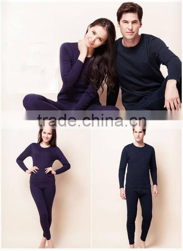 Custom Wholesale Comfortable Plain Couple Thermal Thin Pajamas