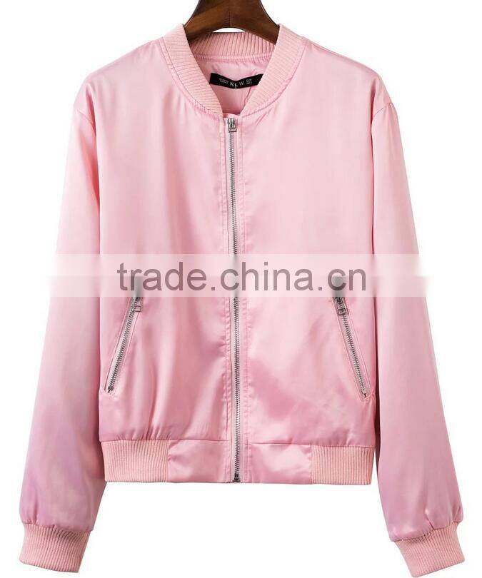 Runwaylover EY1019C Europe Style 2016 Women Pure Color Bomber Jackets