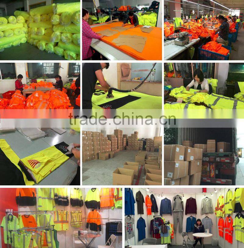 80% polyester 20% cotton fleece hi vis safety sweatshirt with heat-applied reflective tape meet CSA Z96 requirement