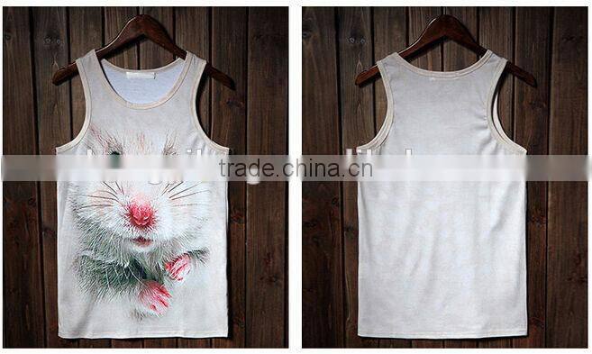 competitive price good sale men's sports gym cool dry wrestling singlet with animal printing