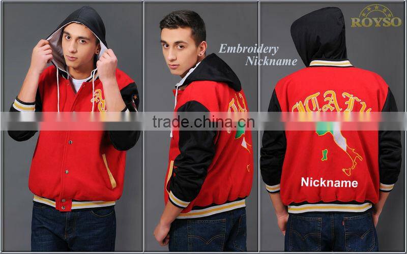 Custom Made Men Hoody Football Team Club Baseball Varsity Bomber Letterman College School Bulk Jacket with Hoodies Wholesale