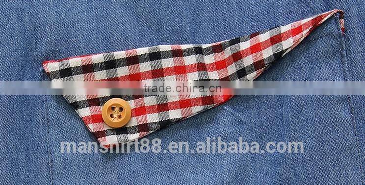 2017 fashion denim jeans boy's casual shirt
