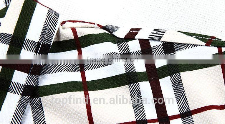 Hot sale 2016 Latest mercerized cotton plaid business men's shirts
