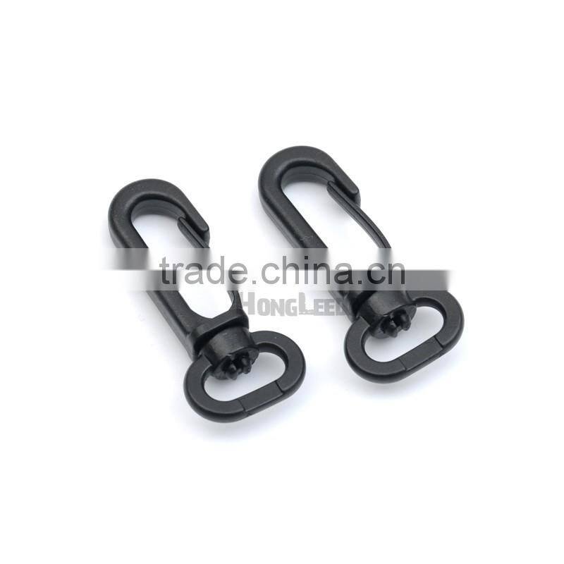 B1306-13mm black POM plastic spring snap clip hooks carabiner paracord strap hooks rotary hooks swivel snap hook